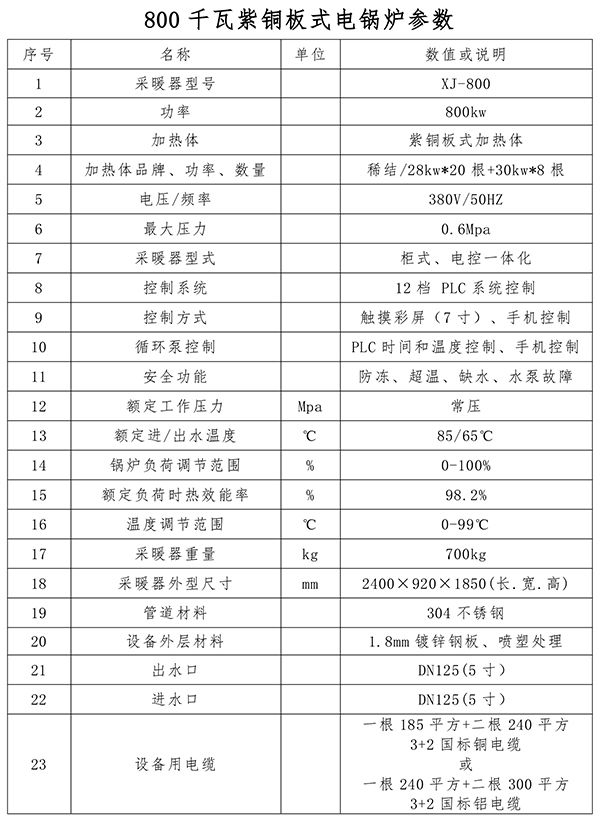 800kw紫铜板式电锅炉