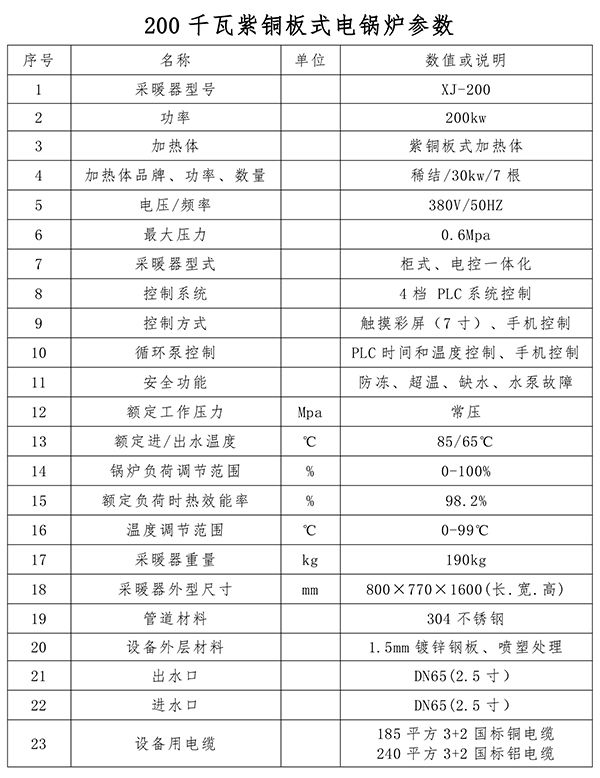 200kw紫铜板式电锅炉